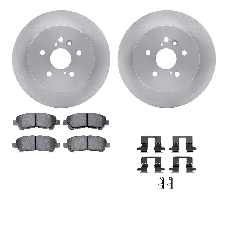 6512-76683 Brake Rotors w/5000 Advanced Brake Pads Kit with Hardware, 2008-2013 Lexus/Toyota/Scion, Position: Rear