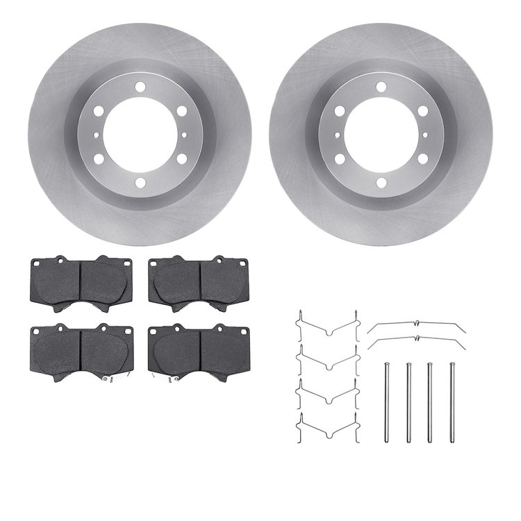 6512-76692 Brake Rotors w/5000 Advanced Brake Pads Kit with Hardware, Fits Select Lexus/Toyota/Scion, Position: Front