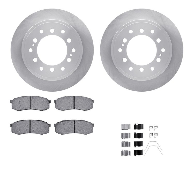 6512-76695 Brake Rotors w/5000 Advanced Brake Pads Kit with Hardware, Fits Select Lexus/Toyota/Scion, Position: Rear