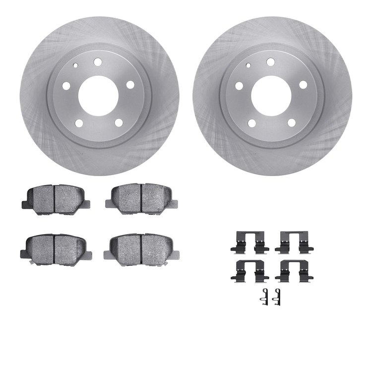6512-80238 Brake Rotors w/5000 Advanced Brake Pads Kit with Hardware, 2014-2015 Ford/Lincoln/Mercury/Mazda, Position: Rear