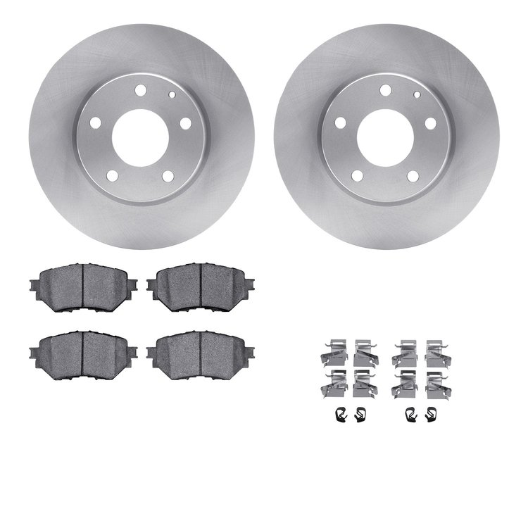 6512-80248 Brake Rotors w/5000 Advanced Brake Pads Kit with Hardware, 2014-2018 Ford/Lincoln/Mercury/Mazda, Position: Front