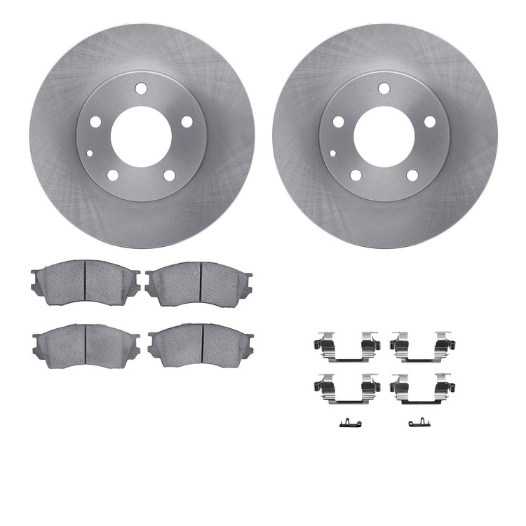 6512-80275 Brake Rotors w/5000 Advanced Brake Pads Kit with Hardware, 1995-2000 Ford/Lincoln/Mercury/Mazda, Position: Front