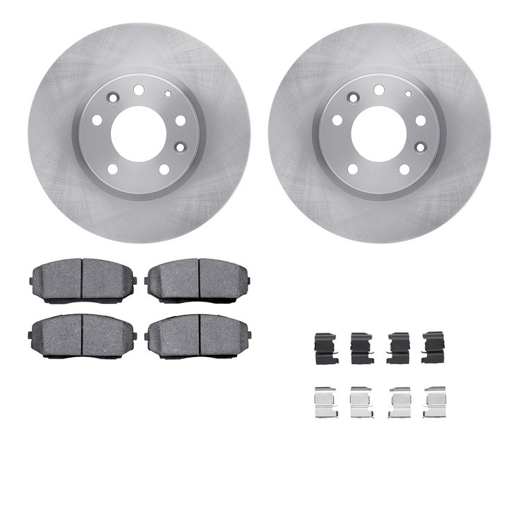6512-80298 Brake Rotors w/5000 Advanced Brake Pads Kit with Hardware, 2007-2012 Ford/Lincoln/Mercury/Mazda, Position: Front