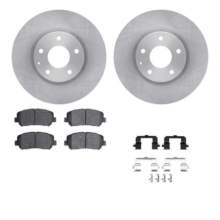 6512-80322 Brake Rotors w/5000 Advanced Brake Pads Kit with Hardware, 2013-2015 Ford/Lincoln/Mercury/Mazda, Position: Front