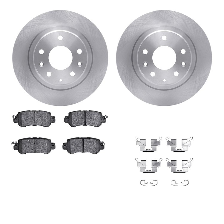 6512-80337 Brake Rotors w/5000 Advanced Brake Pads Kit with Hardware, 2016-2018 Ford/Lincoln/Mercury/Mazda, Position: Rear