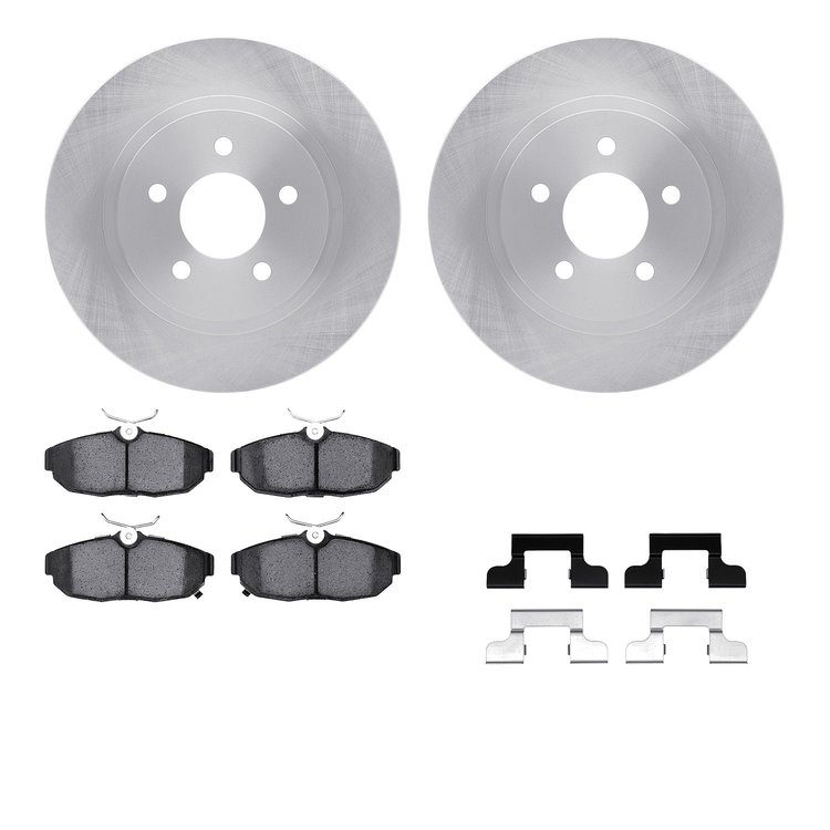 6512-99048 Brake Rotors w/5000 Advanced Brake Pads Kit with Hardware, 2012-2014 Ford/Lincoln/Mercury/Mazda, Position: Rear