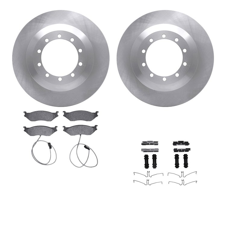 6512-99434 Brake Rotors w/5000 Advanced Brake Pads Kit with Hardware, 2017-2019 Ford/Lincoln/Mercury/Mazda, Position: Front