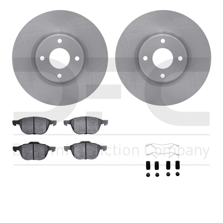 6512-99812 Brake Rotors w/5000 Advanced Brake Pads Kit with Hardware, Fits Select Ford/Lincoln/Mercury/Mazda, Position: Front