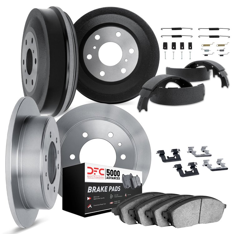 6514-76081 Brake Rotors w/5000 Advanced Brake Pads/Drums/Shoes & Hardware Kit, 1979-1980 Lexus/Toyota/Scion, Position: Front and