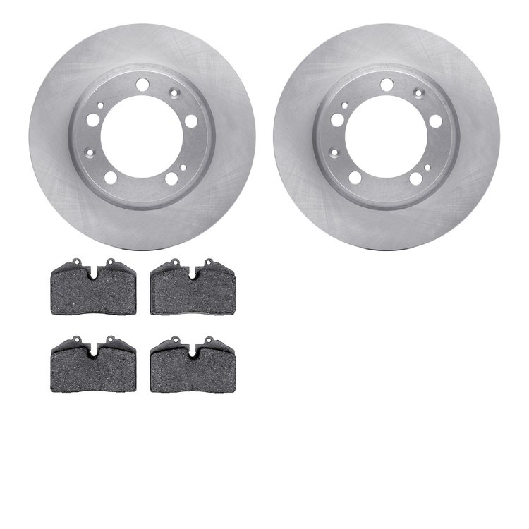6602-02038 Brake Rotors w/5000 Euro Ceramic Brake Pads, 1987-1995 Porsche, Position: Front