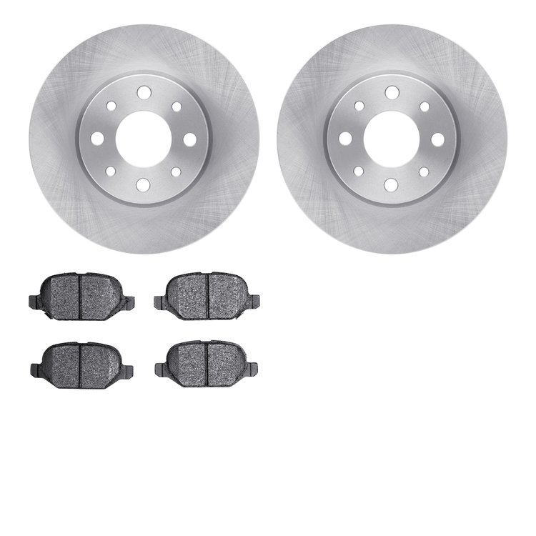 6602-07019 Brake Rotors w/5000 Euro Ceramic Brake Pads, 2013-2019 Mopar, Position: Rear