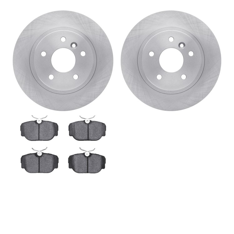 6602-11007 Brake Rotors w/5000 Euro Ceramic Brake Pads, 1994-2004 Land Rover, Position: Rear
