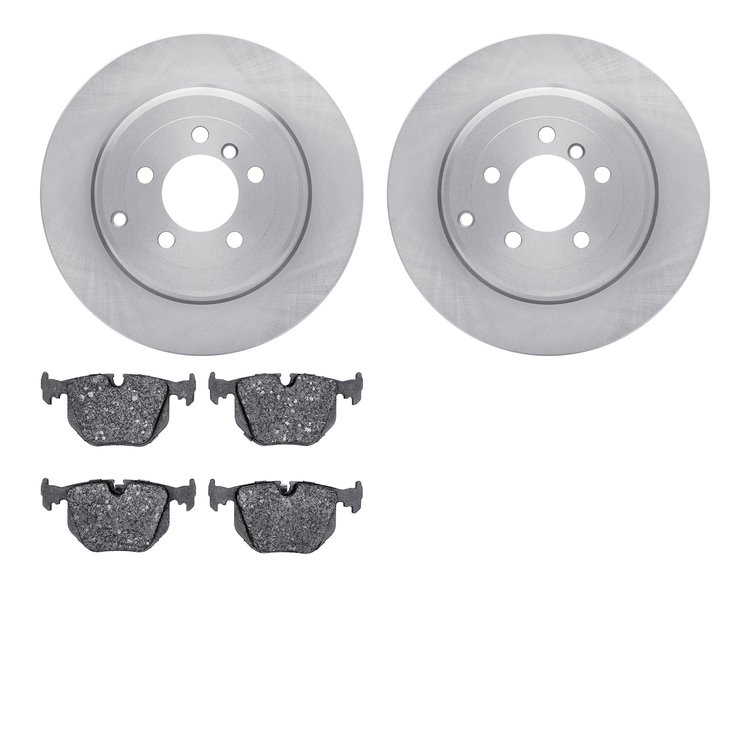 6602-11019 Brake Rotors w/5000 Euro Ceramic Brake Pads, 2003-2005 Land Rover, Position: Rear