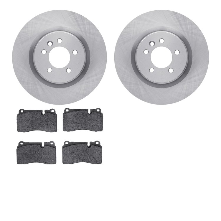 6602-11034 Brake Rotors w/5000 Euro Ceramic Brake Pads, 2006-2009 Land Rover, Position: Front