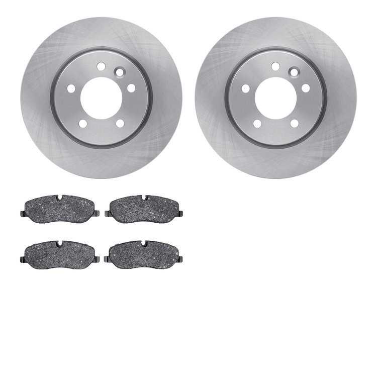 6602-11043 Brake Rotors w/5000 Euro Ceramic Brake Pads, 2005-2007 Land Rover, Position: Front