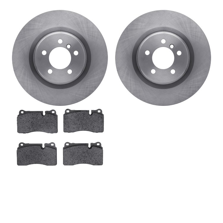 6602-11050 Brake Rotors w/5000 Euro Ceramic Brake Pads, 2006-2009 Land Rover, Position: Front