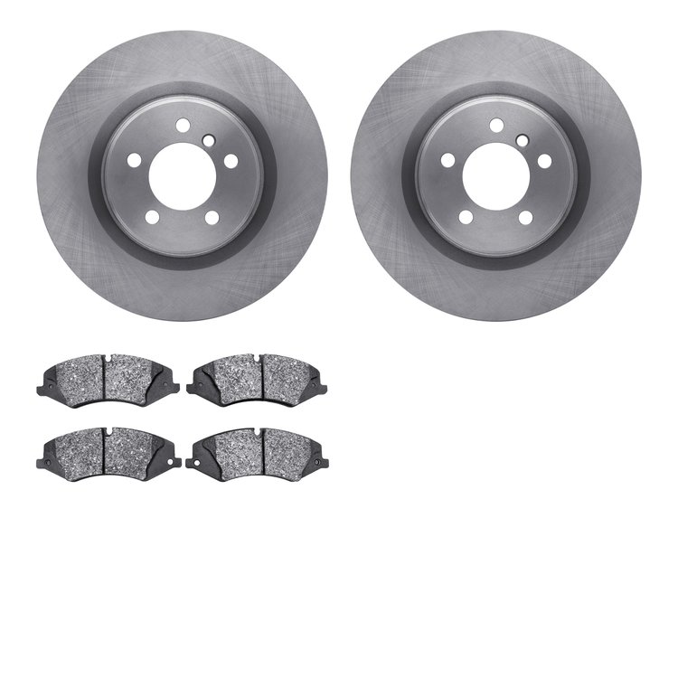 6602-11051 Brake Rotors w/5000 Euro Ceramic Brake Pads, 2010-2012 Land Rover, Position: Front