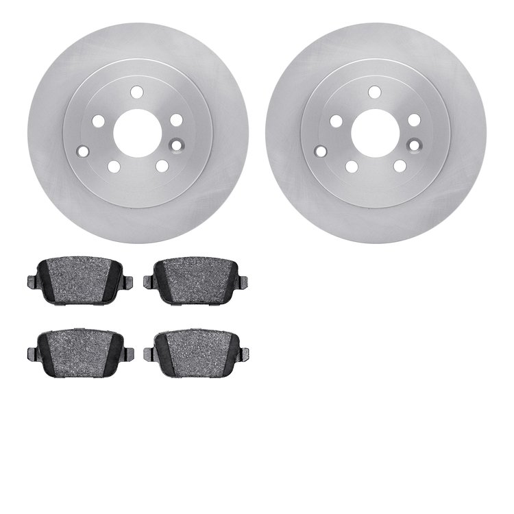 6602-11063 Brake Rotors w/5000 Euro Ceramic Brake Pads, 2008-2012 Land Rover, Position: Rear