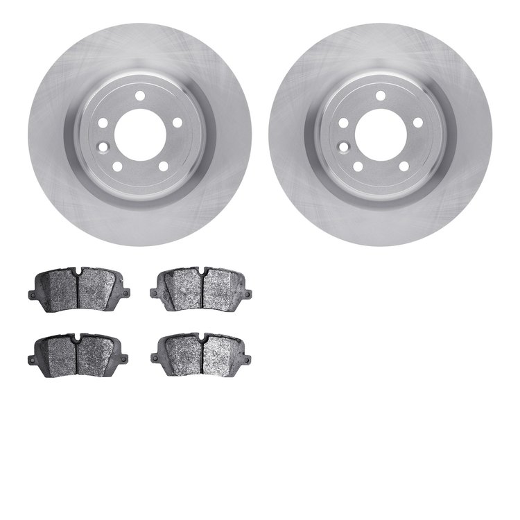6602-11103 Brake Rotors w/5000 Euro Ceramic Brake Pads, Fits Select Land Rover, Position: Rear