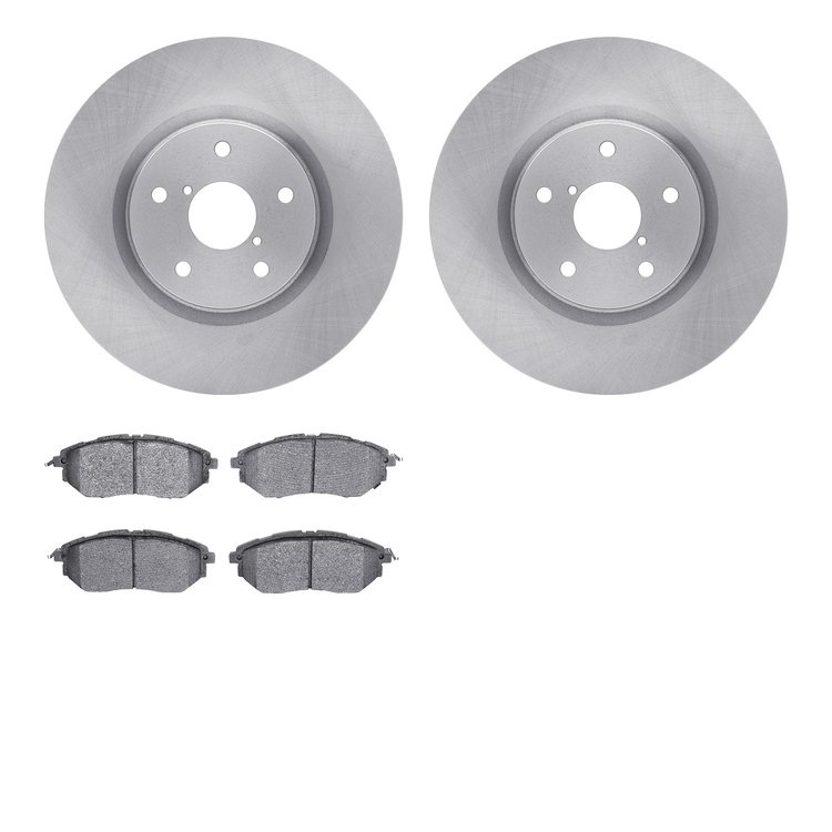 6602-13051 Brake Rotors w/5000 Euro Ceramic Brake Pads, 2006-2021 Subaru, Position: Front