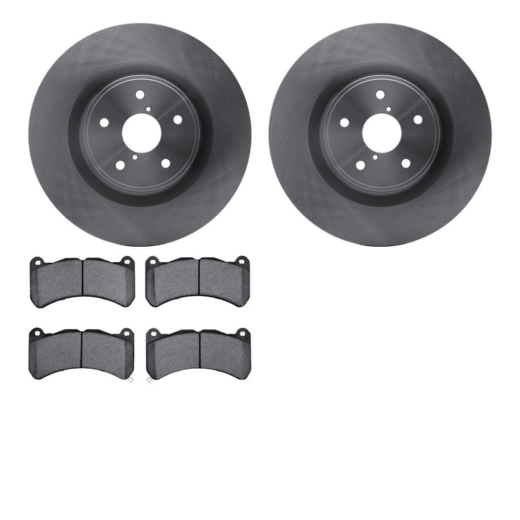 6602-13058 Brake Rotors w/5000 Euro Ceramic Brake Pads, 2018-2021 Subaru, Position: Front