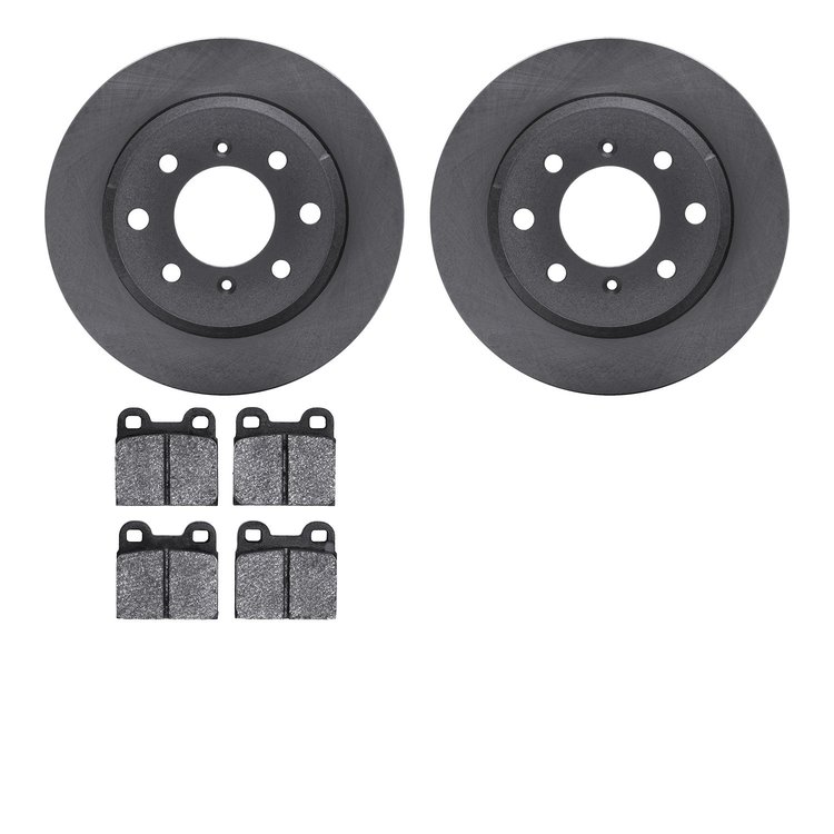 6602-16003 Brake Rotors w/5000 Euro Ceramic Brake Pads, 1964-1994 Alfa Romeo, Position: Rear