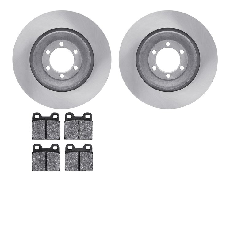 6602-16007 Brake Rotors w/5000 Euro Ceramic Brake Pads, 1975-1979 Alfa Romeo, Position: Rear