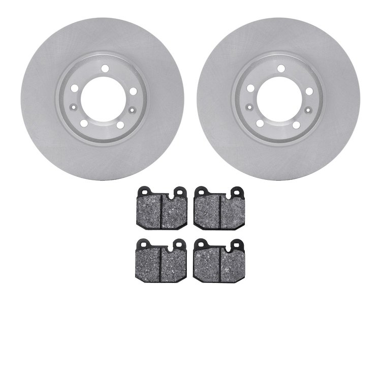6602-16011 Brake Rotors w/5000 Euro Ceramic Brake Pads, 1981-1989 Alfa Romeo, Position: Front