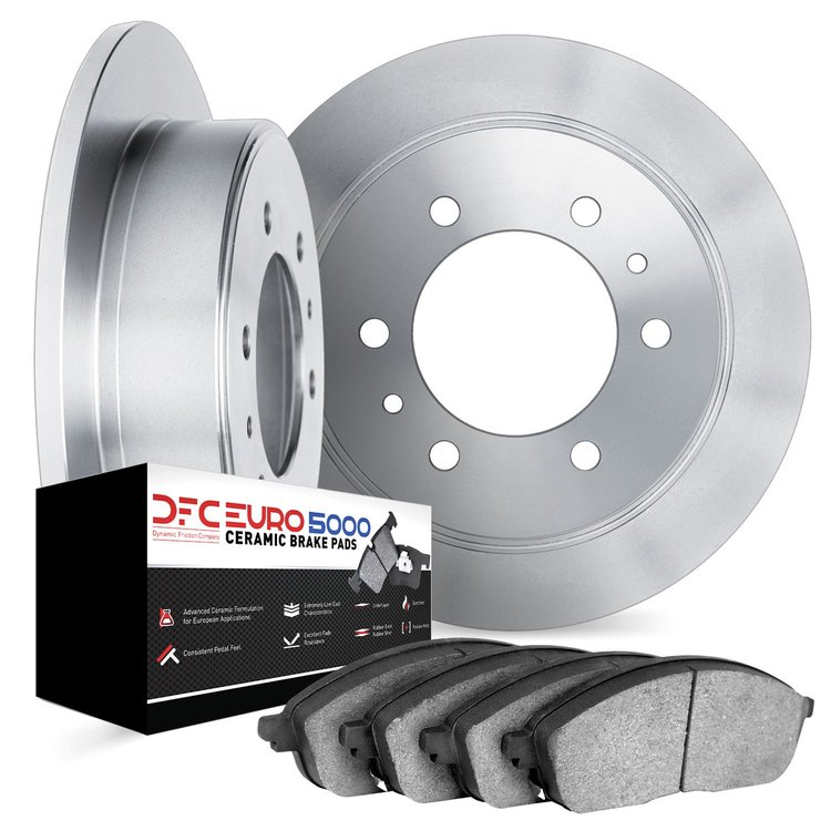 6602-16015 Brake Rotors w/5000 Euro Ceramic Brake Pads, 1981-1986 Alfa Romeo, Position: Rear