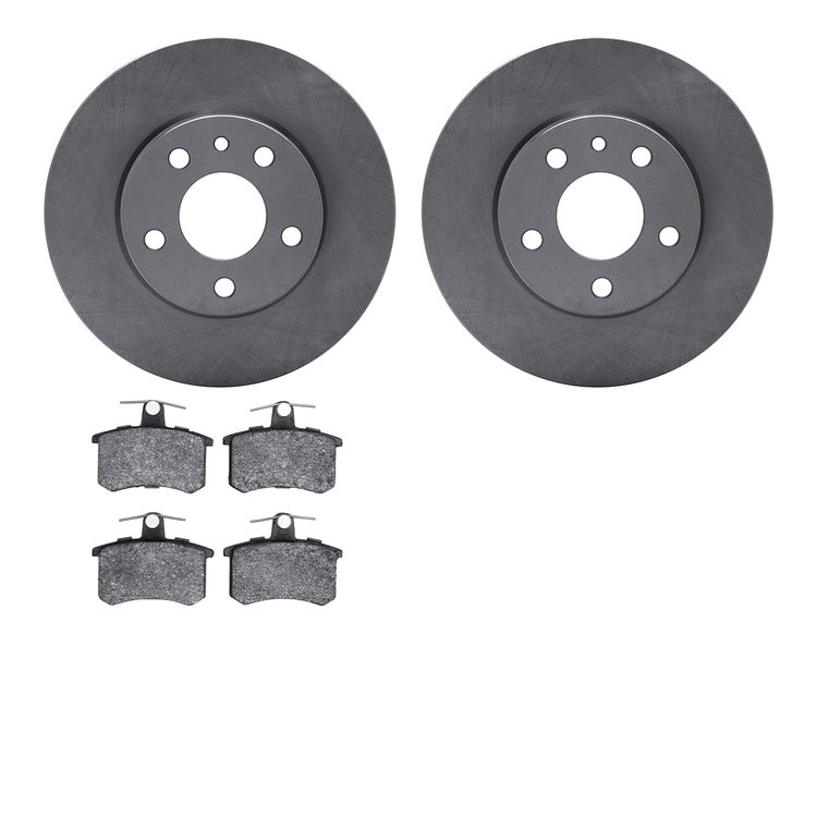 6602-16027 Brake Rotors w/5000 Euro Ceramic Brake Pads, 1991-1995 Alfa Romeo, Position: Rear