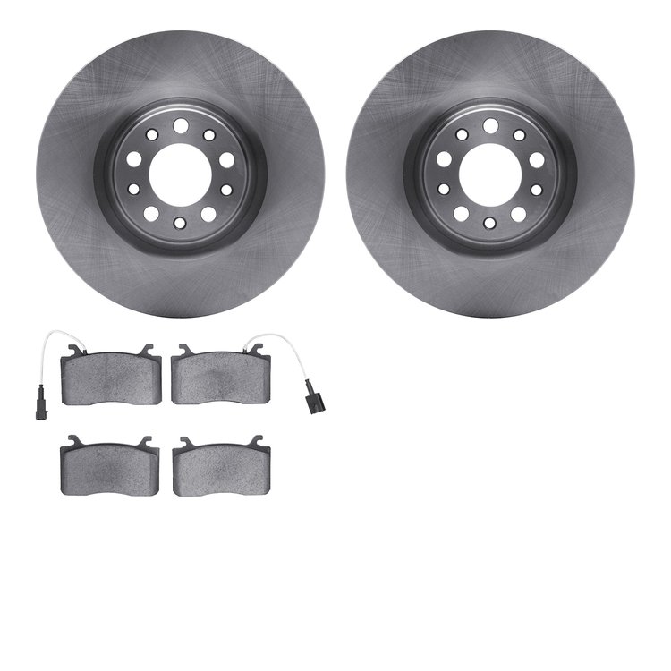 6602-16031 Brake Rotors w/5000 Euro Ceramic Brake Pads, 2017-2021 Alfa Romeo, Position: Front
