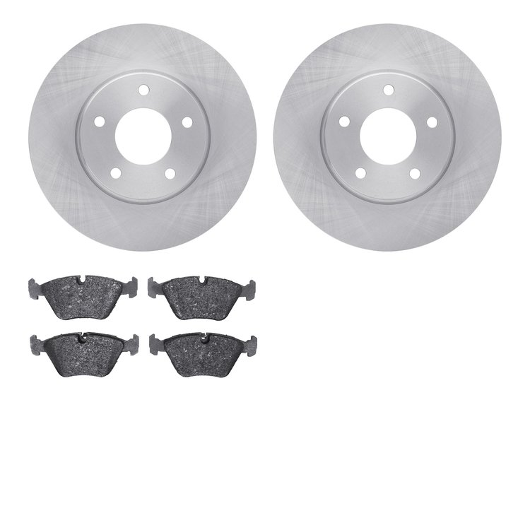 6602-20031 Brake Rotors w/5000 Euro Ceramic Brake Pads, 1997-2003 Jaguar, Position: Front