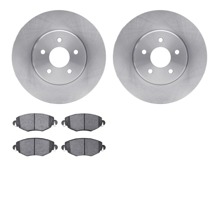 6602-20039 Brake Rotors w/5000 Euro Ceramic Brake Pads, 2001-2008 Multiple Makes/Models, Position: Front