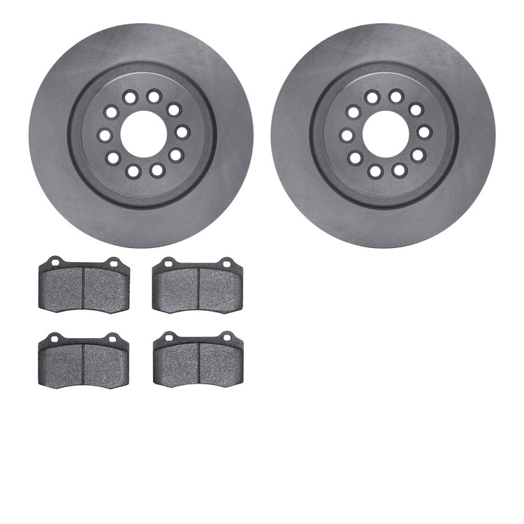6602-20055 Brake Rotors w/5000 Euro Ceramic Brake Pads, 2003-2005 Jaguar, Position: Rear