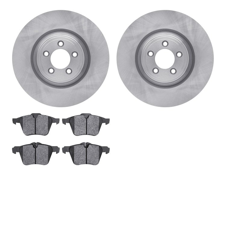6602-20076 Brake Rotors w/5000 Euro Ceramic Brake Pads, 2006-2019 Jaguar, Position: Front