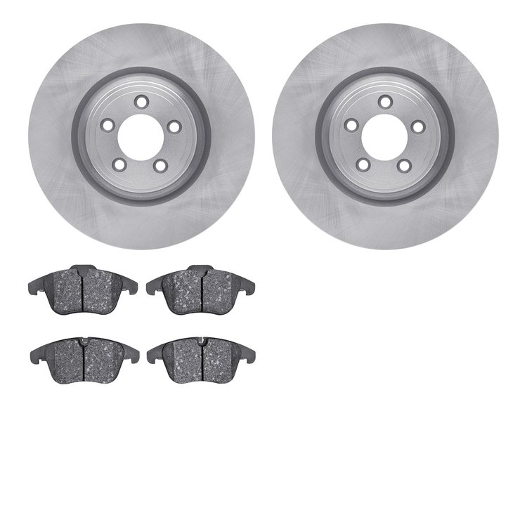 6602-20077 Brake Rotors w/5000 Euro Ceramic Brake Pads, 2013-2015 Jaguar, Position: Front