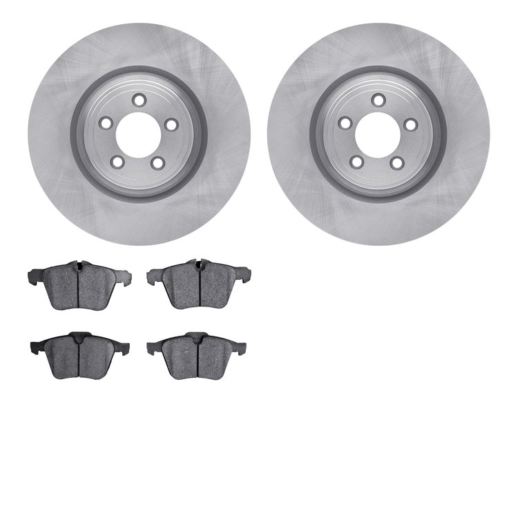6602-20078 Brake Rotors w/5000 Euro Ceramic Brake Pads, 2013-2021 Jaguar, Position: Front