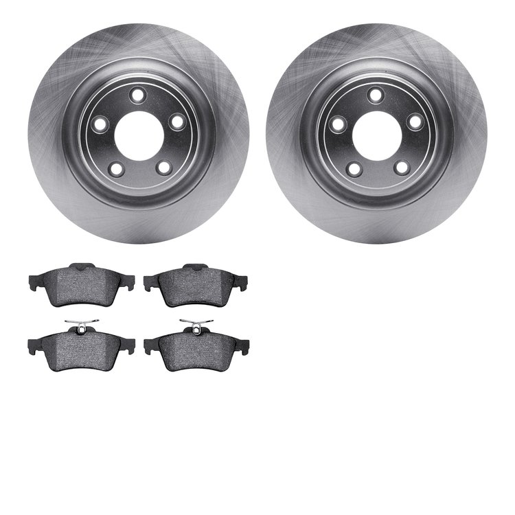 6602-20102 Brake Rotors w/5000 Euro Ceramic Brake Pads, 2006-2008 Jaguar, Position: Rear