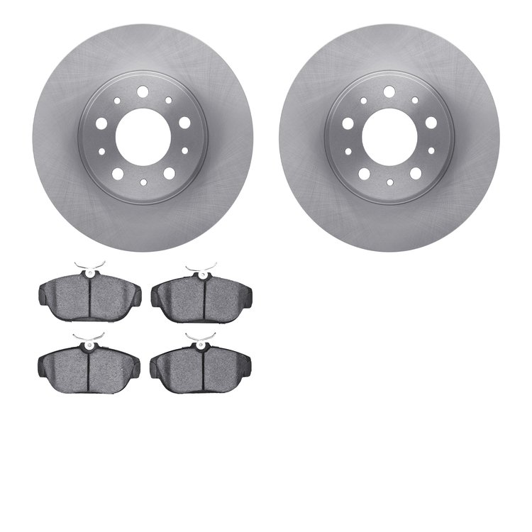 6602-27059 Brake Rotors w/5000 Euro Ceramic Brake Pads, 1991-1995 Volvo, Position: Front
