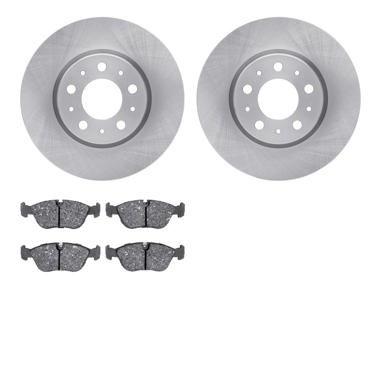 6602-27075 Brake Rotors w/5000 Euro Ceramic Brake Pads, 1996-2004 Volvo, Position: Front