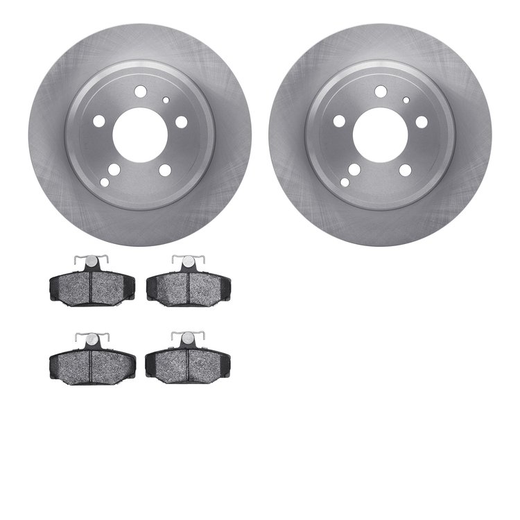 6602-27083 Brake Rotors w/5000 Euro Ceramic Brake Pads, 1996-1997 Volvo, Position: Rear