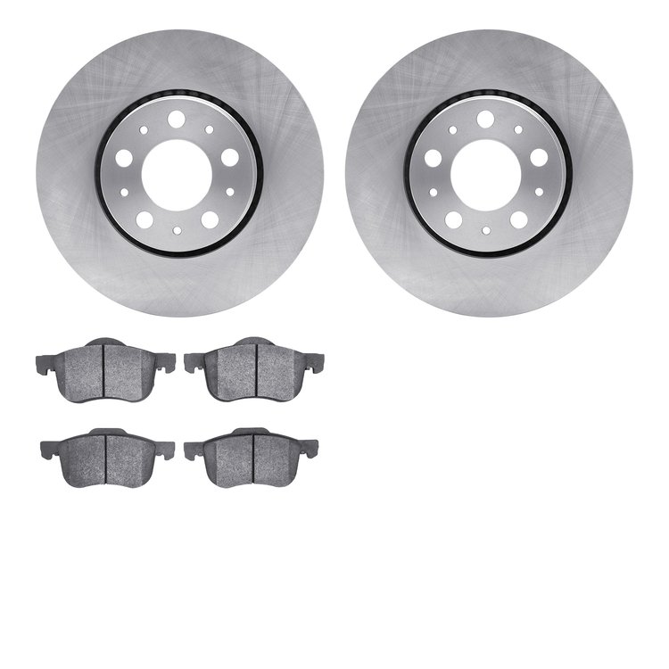 6602-27119 Brake Rotors w/5000 Euro Ceramic Brake Pads, 1999-2009 Volvo, Position: Front