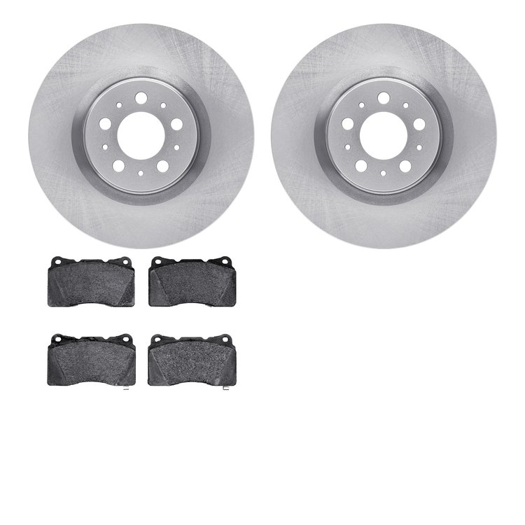 6602-27131 Brake Rotors w/5000 Euro Ceramic Brake Pads, 2004-2007 Volvo, Position: Front