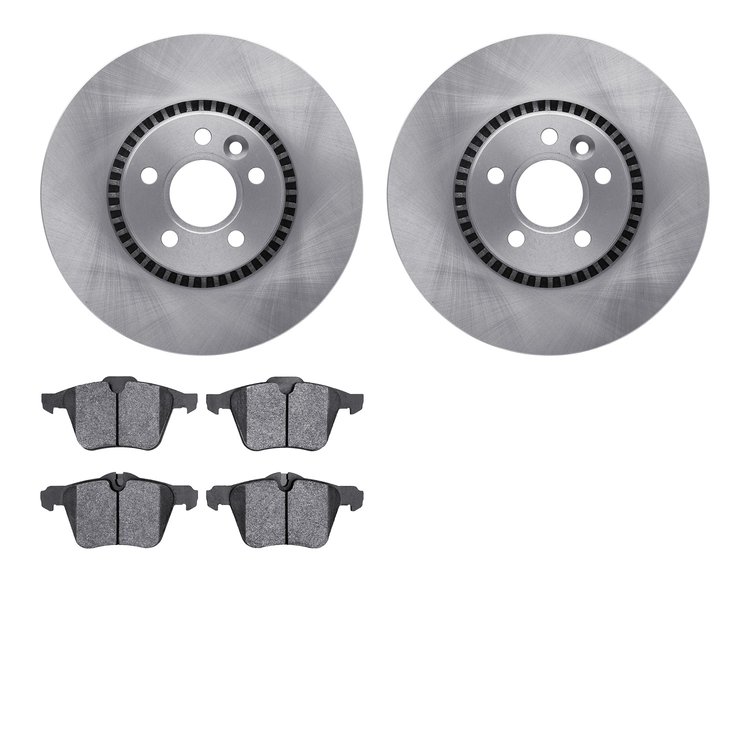 6602-27178 Brake Rotors w/5000 Euro Ceramic Brake Pads, 2007-2018 Volvo, Position: Front