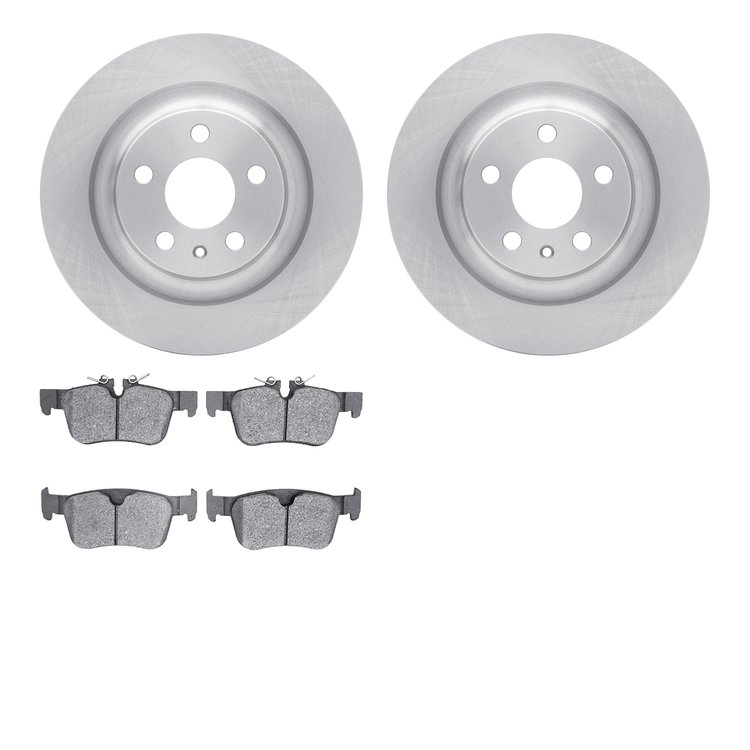 6602-27216 Brake Rotors w/5000 Euro Ceramic Brake Pads, 2018-2020 Volvo, Position: Rear