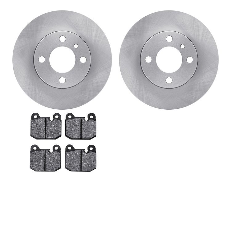 6602-31027 Brake Rotors w/5000 Euro Ceramic Brake Pads, 1977-1983 BMW, Position: Front