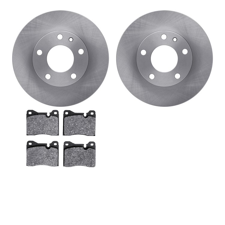 6602-31031 Brake Rotors w/5000 Euro Ceramic Brake Pads, 1976-1982 BMW, Position: Front
