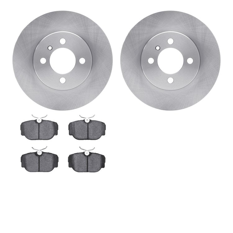 6602-31067 Brake Rotors w/5000 Euro Ceramic Brake Pads, 1984-1991 BMW, Position: Front