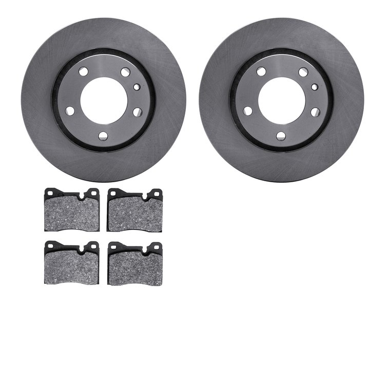 6602-31075 Brake Rotors w/5000 Euro Ceramic Brake Pads, 1987-1988 BMW, Position: Front