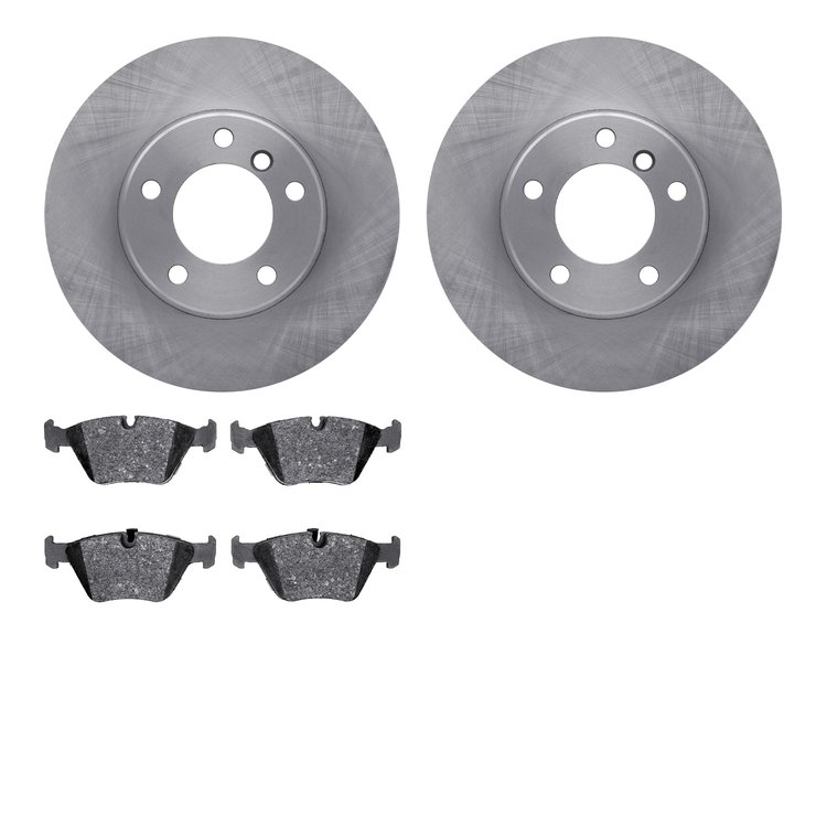 6602-31155 Brake Rotors w/5000 Euro Ceramic Brake Pads, 1996-2003 BMW, Position: Front